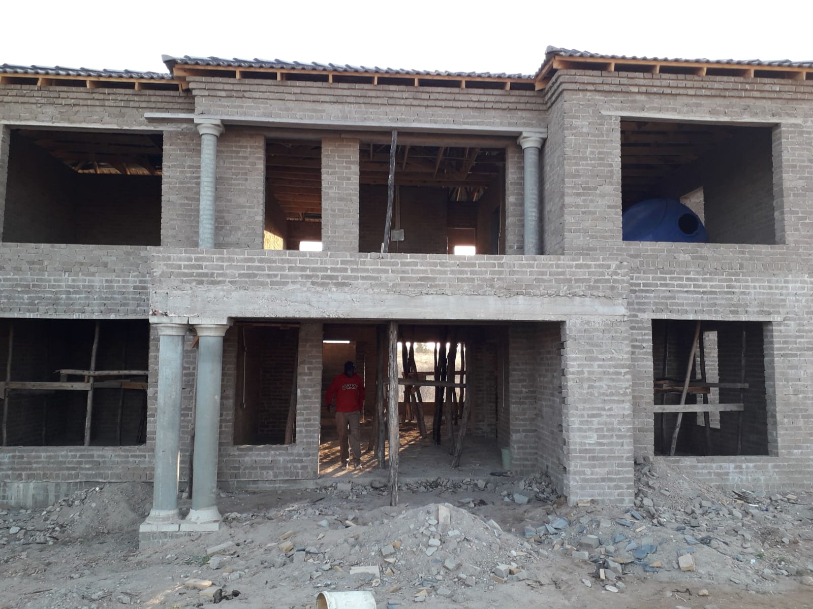 Double Storey Mansion Superstructure with Roman Pillars