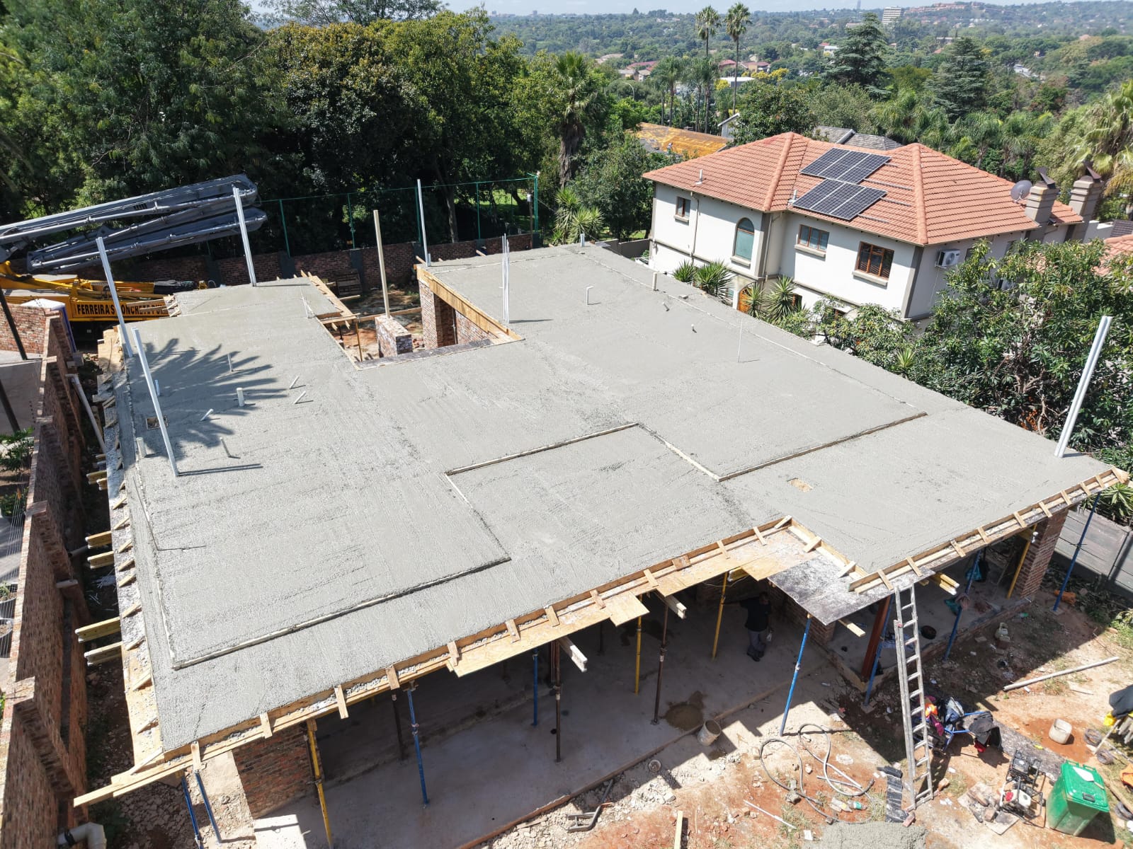 Suspended Second Floor Concrete Slab with Formwork
