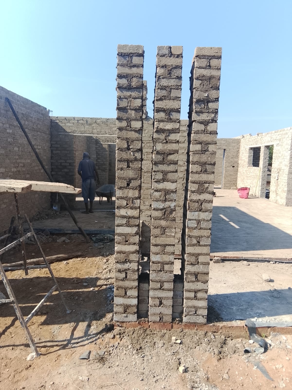 Triple Brick Structural Pillars & Masonry Scaffolding